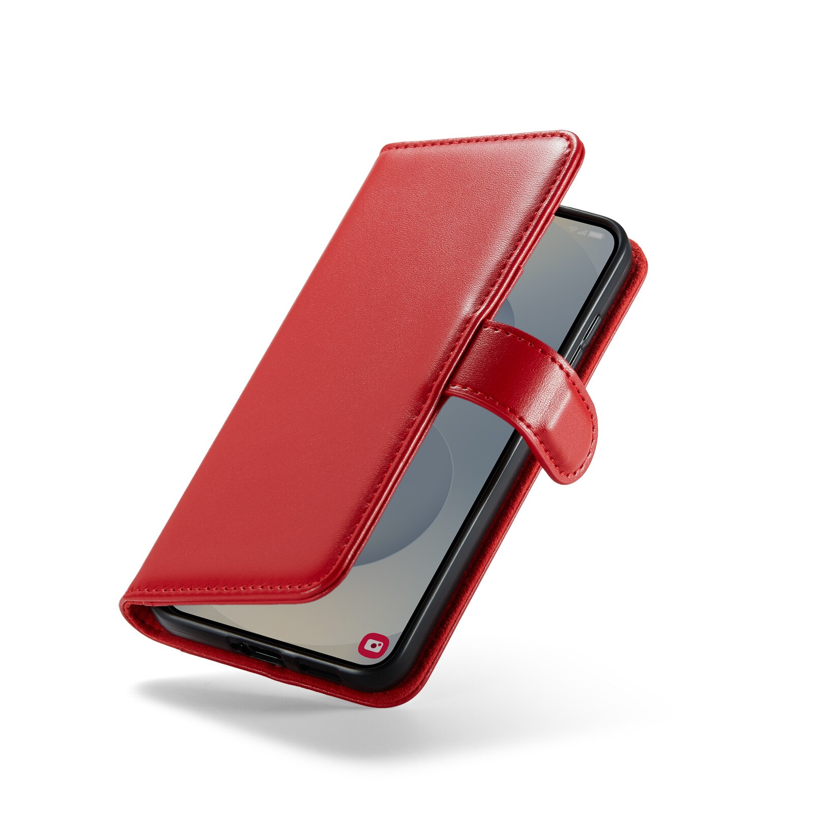 Étui en cuir veritable Samsung Galaxy S25, Rouge