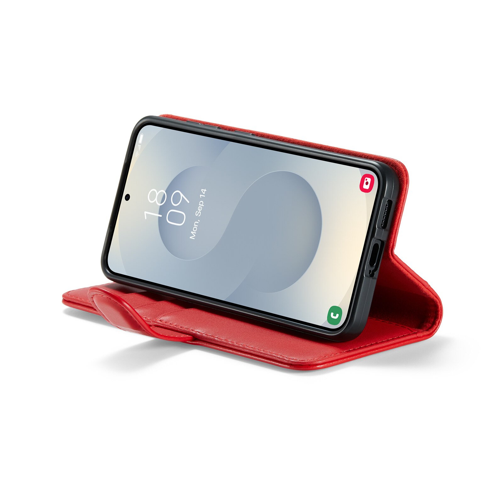 Étui en cuir veritable Samsung Galaxy S25, Rouge