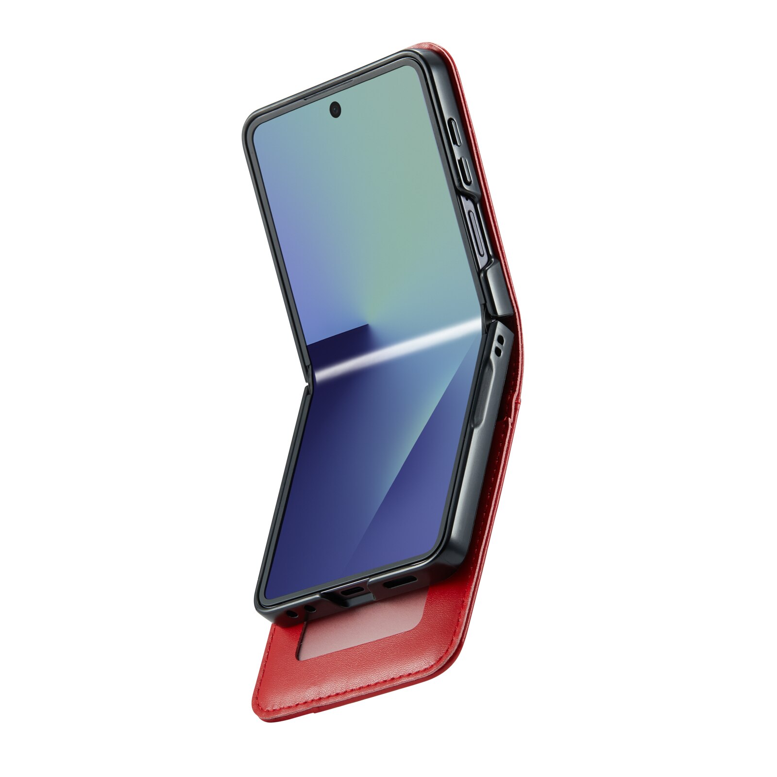 Étui en cuir veritable Samsung Galaxy Z Flip 7, Rouge