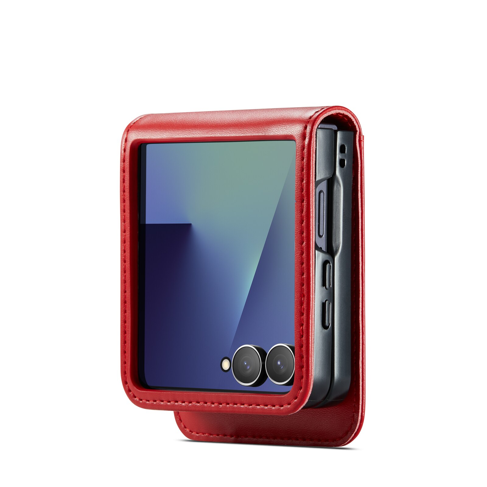Étui en cuir veritable Samsung Galaxy Z Flip 7, Rouge