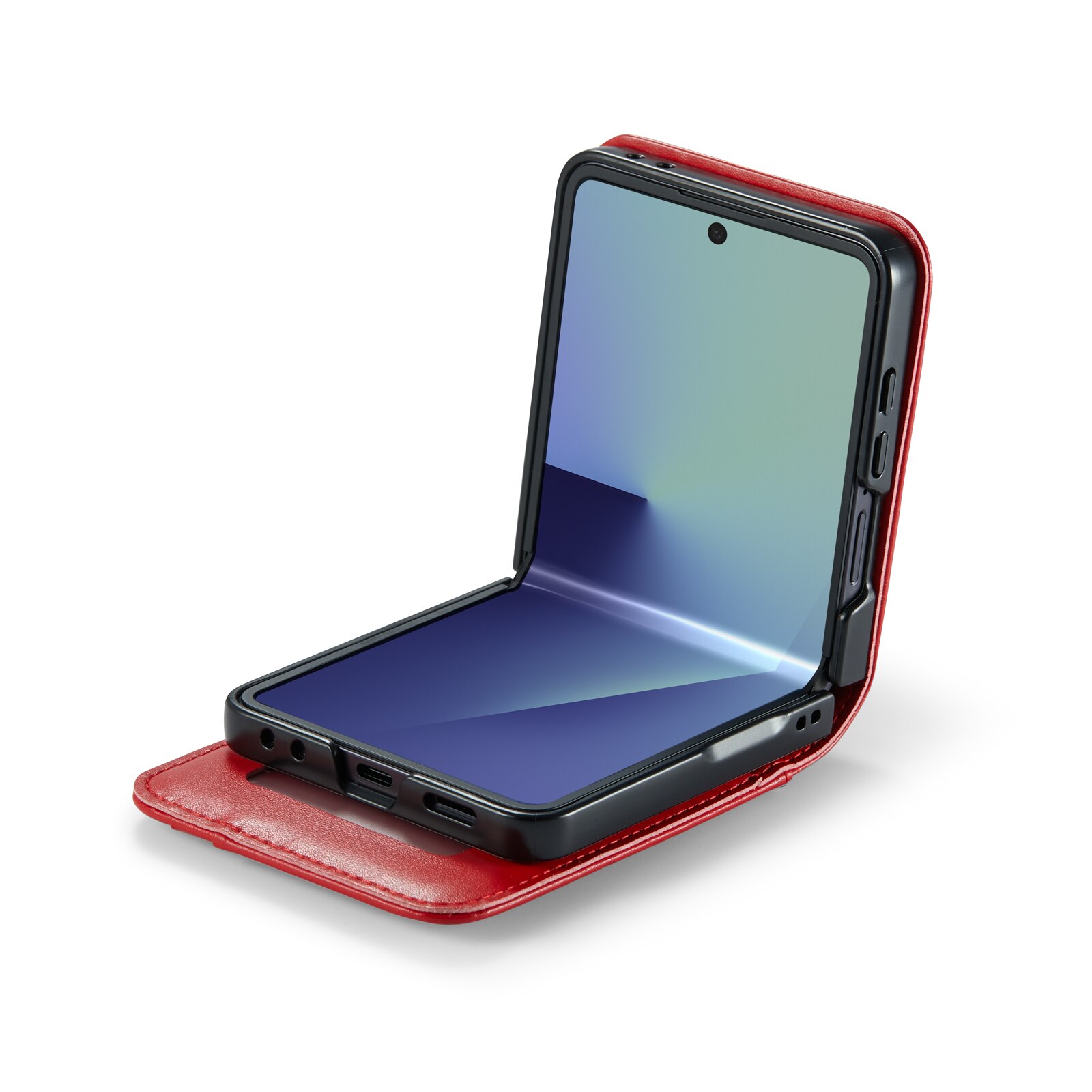 Étui en cuir veritable Samsung Galaxy Z Flip 7, Rouge