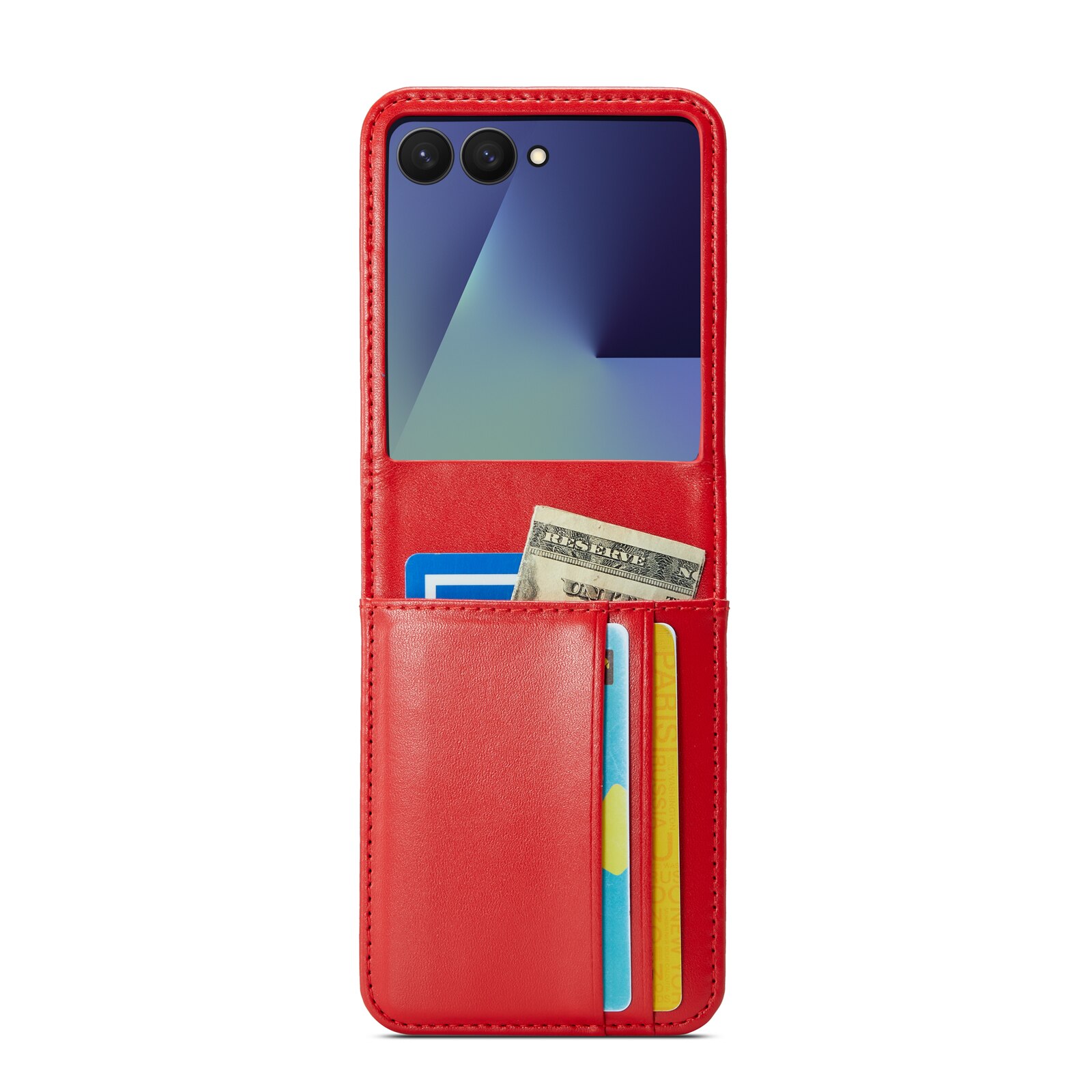 Étui en cuir veritable Samsung Galaxy Z Flip 7, Rouge