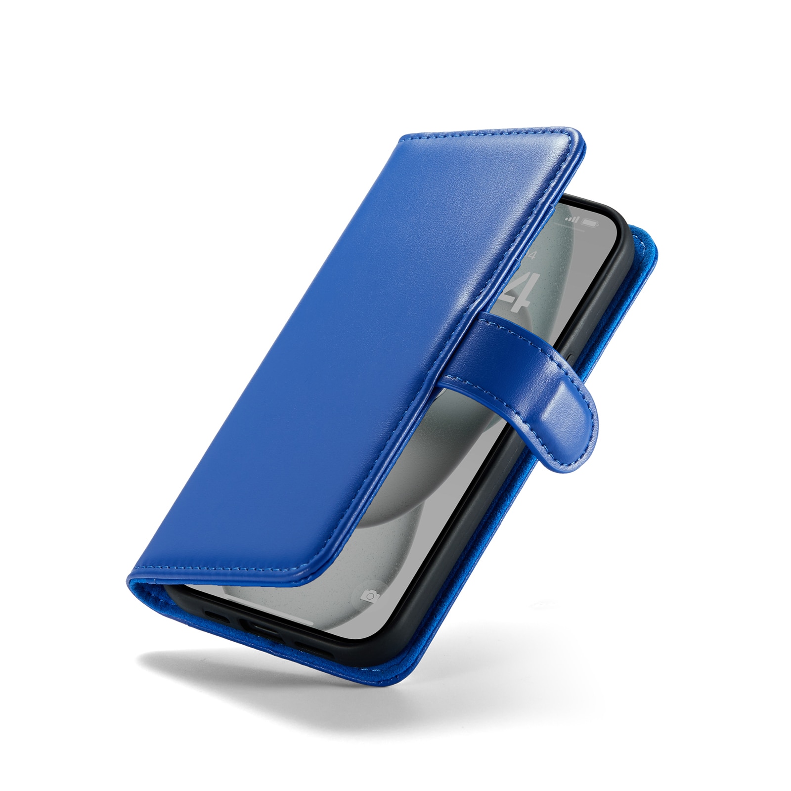 Étui en cuir veritable iPhone 13, Bleu