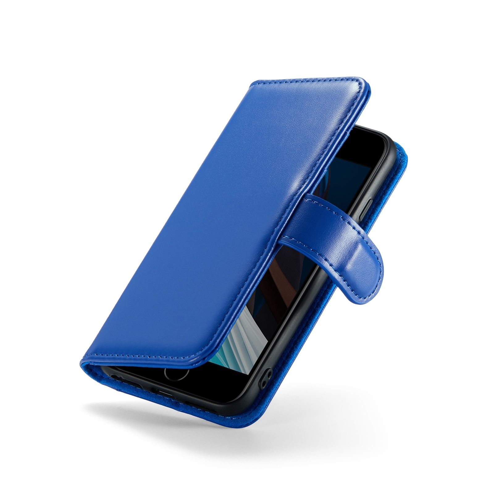 Étui en cuir veritable iPhone 7, Bleu