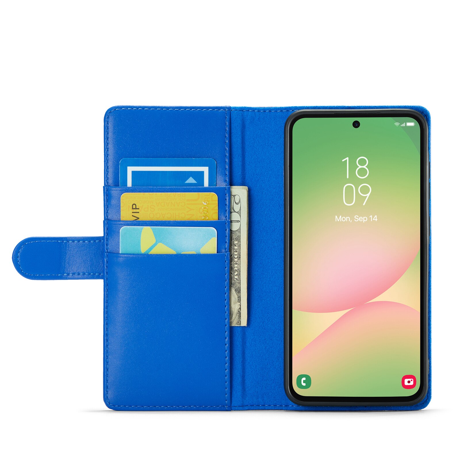 Étui en cuir veritable Samsung Galaxy A56, Bleu