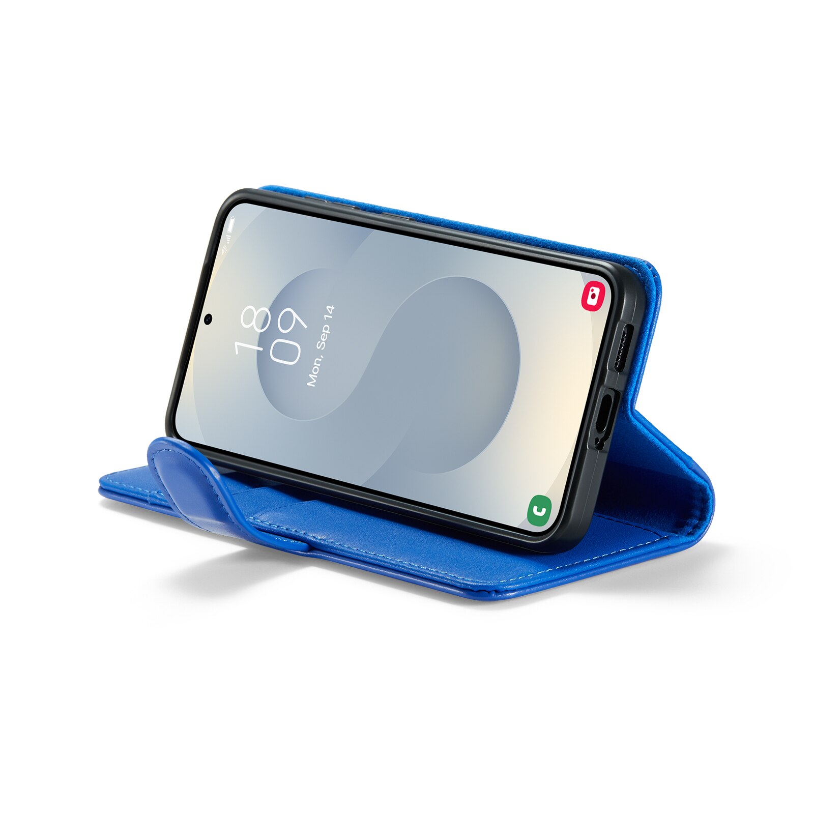 Étui en cuir veritable Samsung Galaxy S25, Bleu