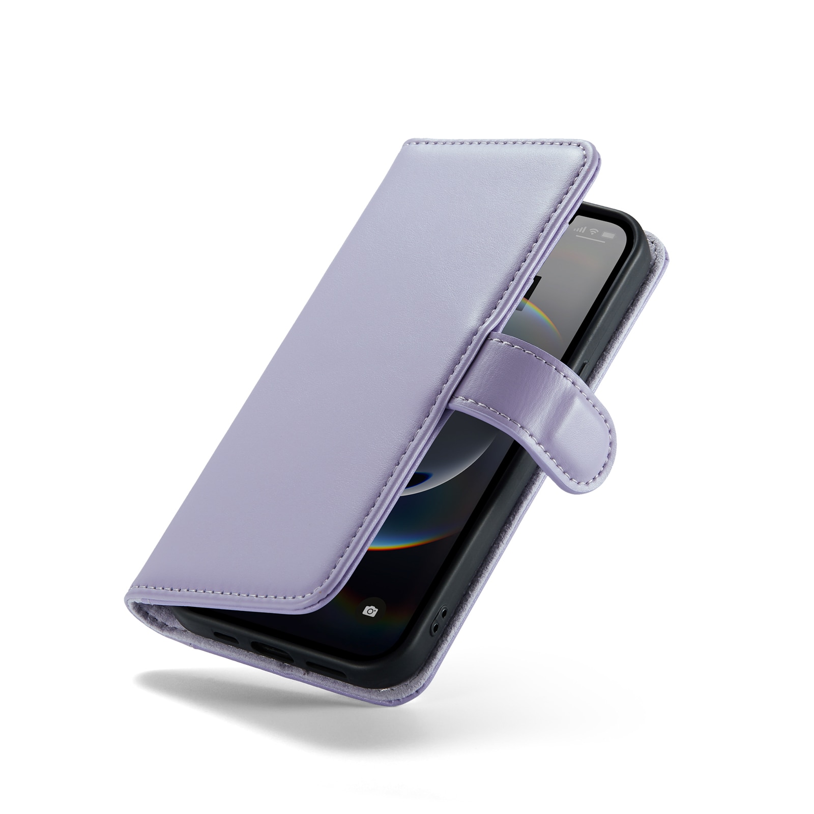 Étui en cuir veritable iPhone 12/iPhone 12 Pro, Violet