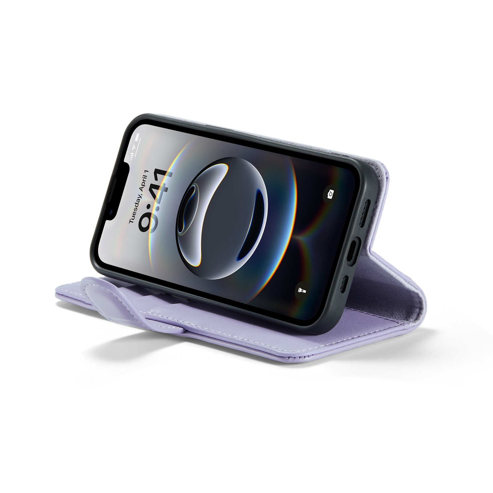 Étui en cuir veritable iPhone 12/iPhone 12 Pro, Violet