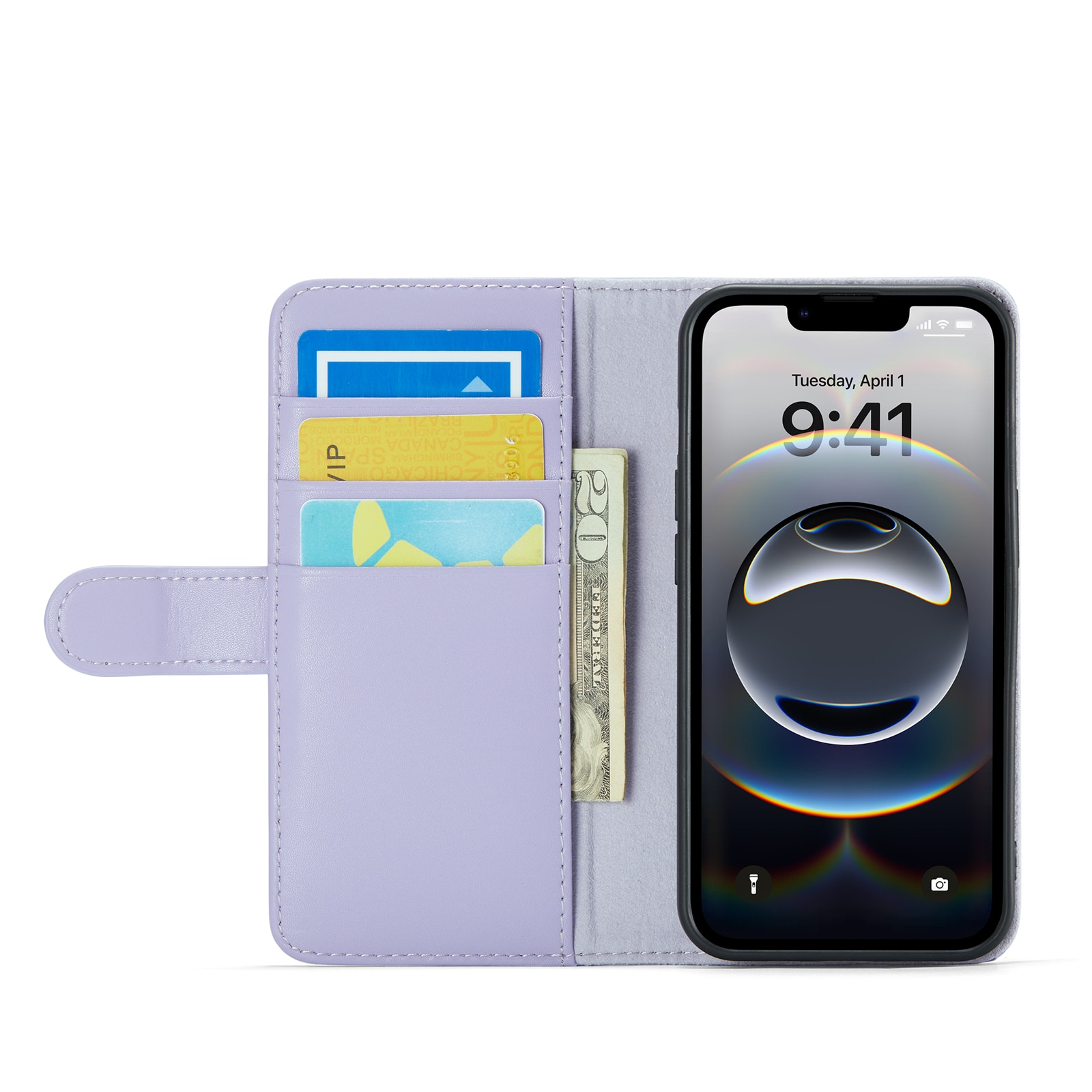 Étui en cuir veritable iPhone 12/iPhone 12 Pro, Violet