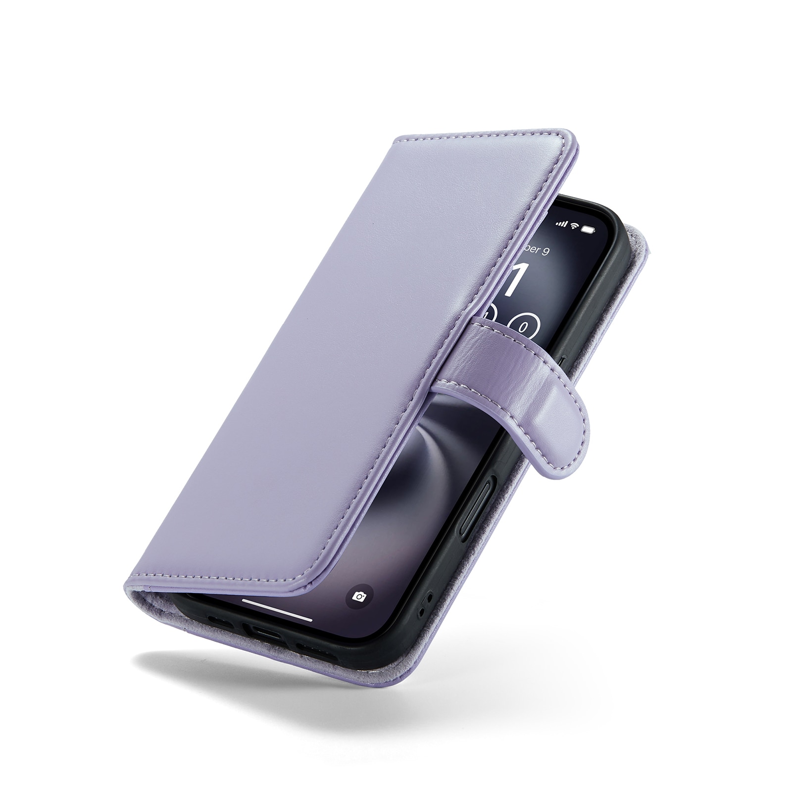 Étui en cuir veritable iPhone 16, Violet