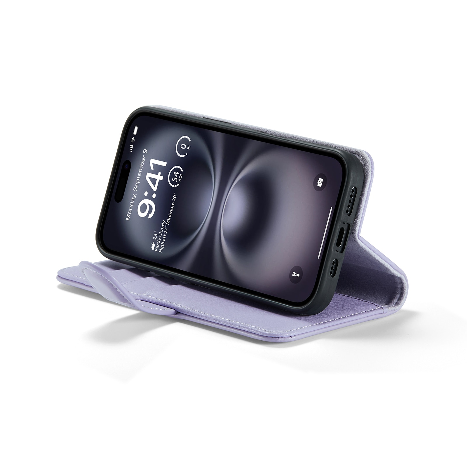 Étui en cuir veritable iPhone 16, Violet