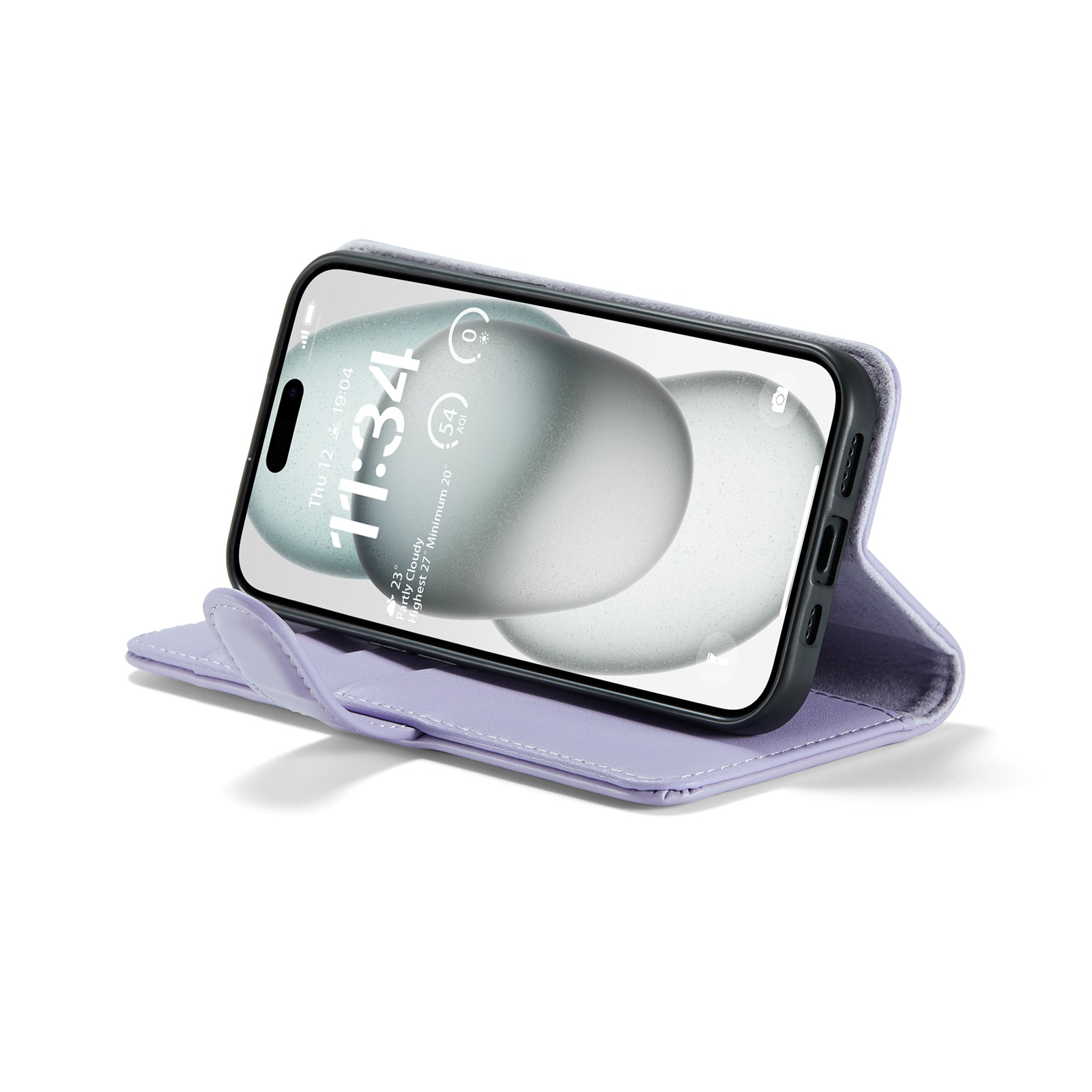 Étui en cuir veritable iPhone 13, Violet