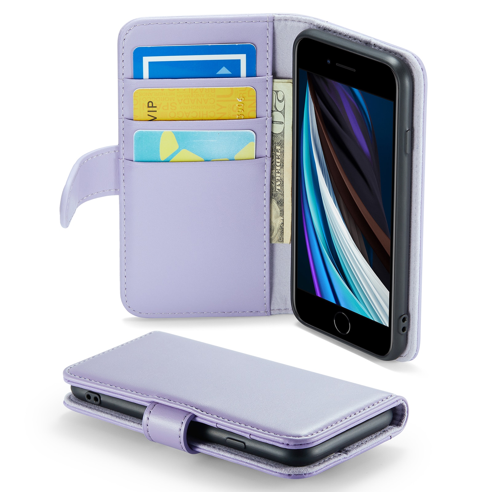 Étui en cuir veritable iPhone 7, Violet