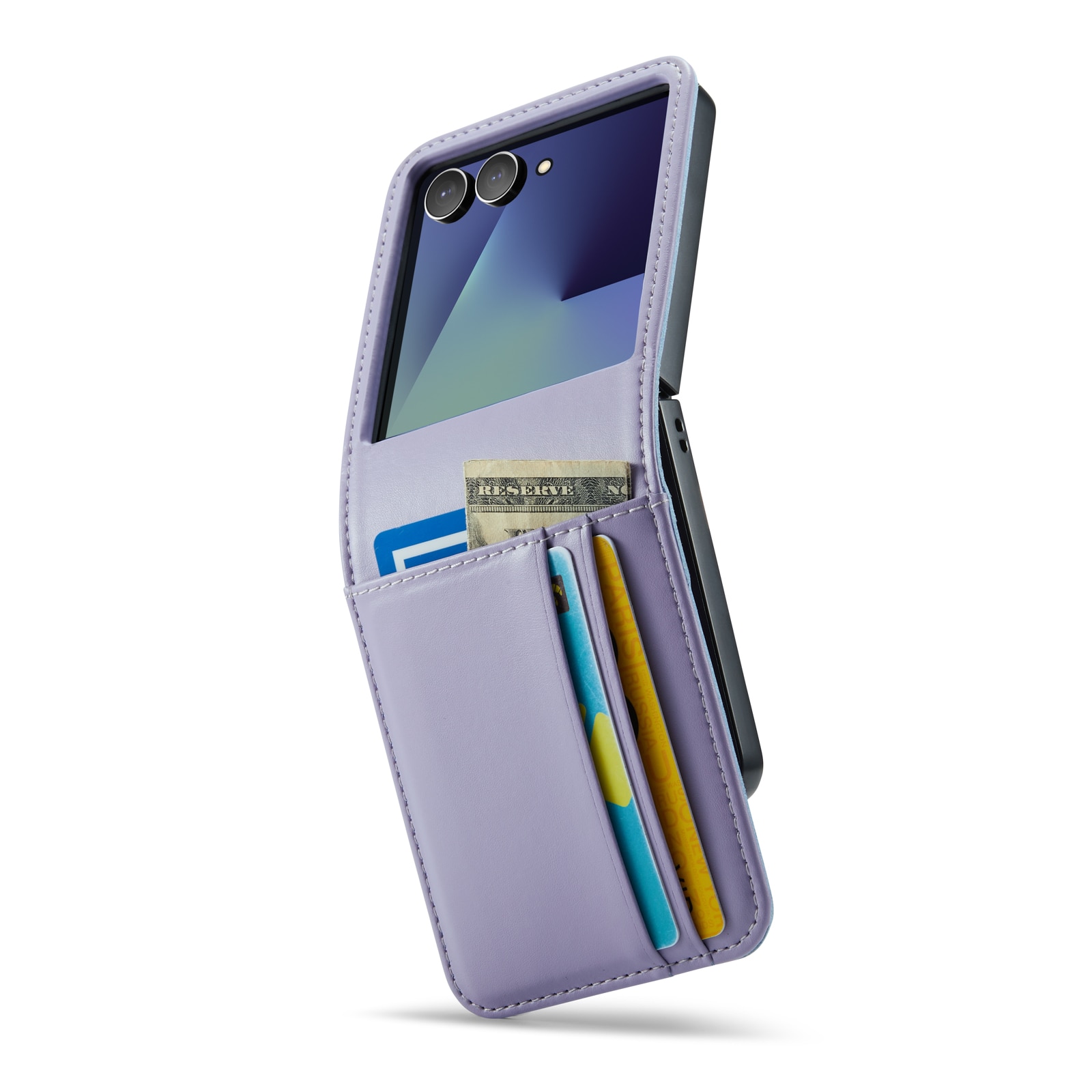 Étui en cuir veritable Samsung Galaxy Z Flip 7, Violet