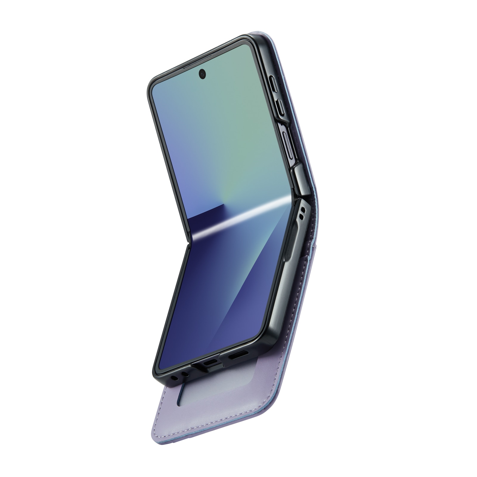 Étui en cuir veritable Samsung Galaxy Z Flip 7, Violet