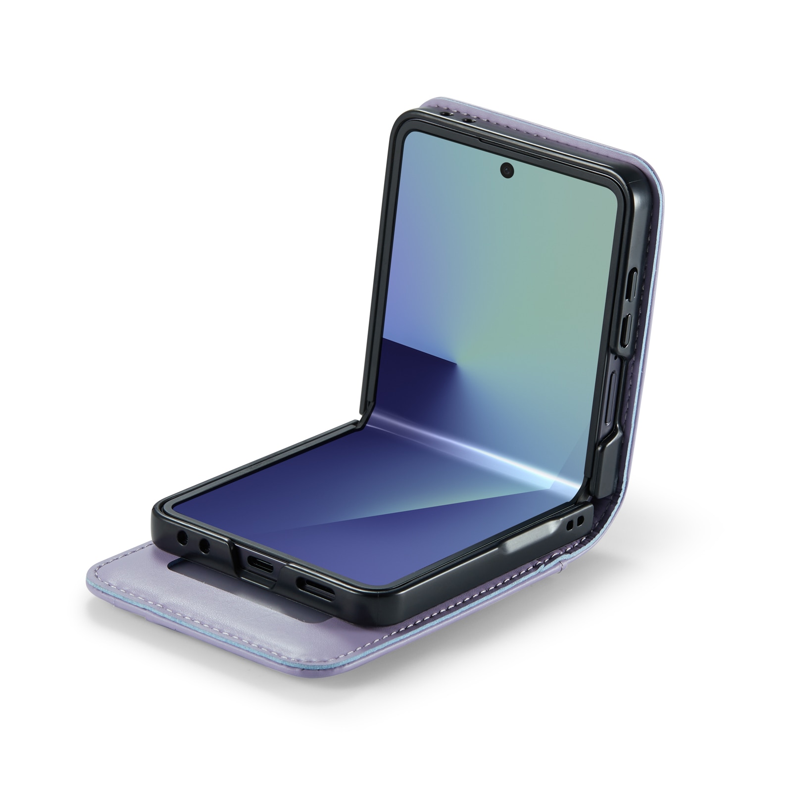 Étui en cuir veritable Samsung Galaxy Z Flip 7, Violet