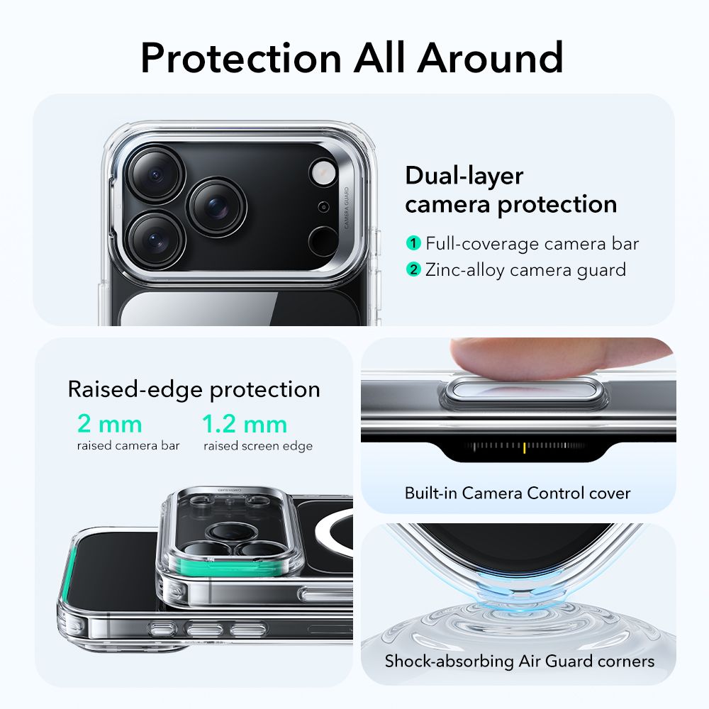 Classic Kickstand Halolock MagSafe iPhone 17 Pro Max, Transparent