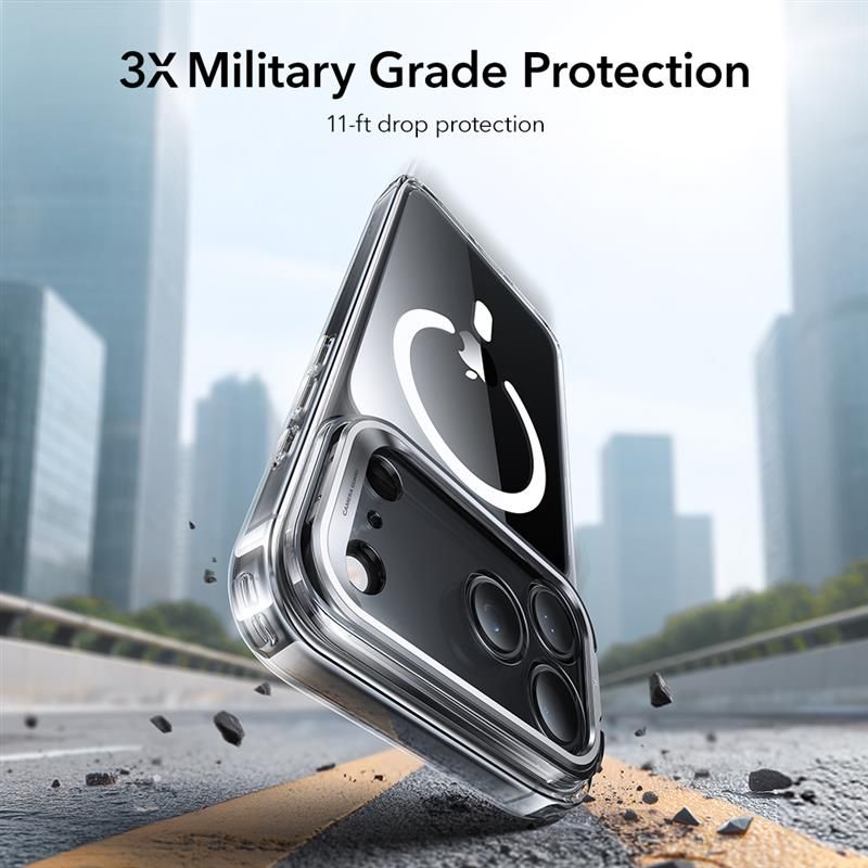 Classic Kickstand Halolock MagSafe iPhone 17 Pro Max, Transparent