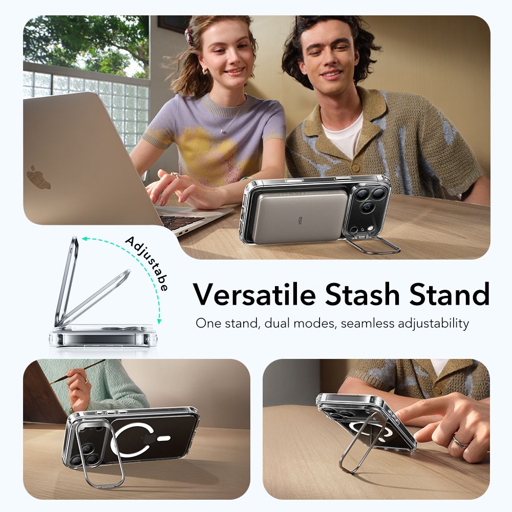 Classic Kickstand Halolock MagSafe iPhone 17 Pro Max, Transparent