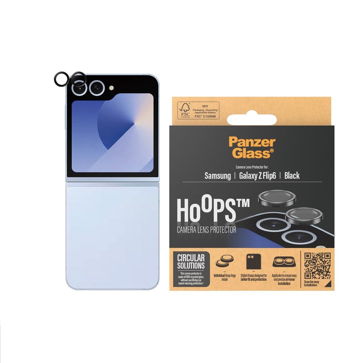 Samsung Galaxy Z Flip 6 Hoops Camera Lens Protector, Noir