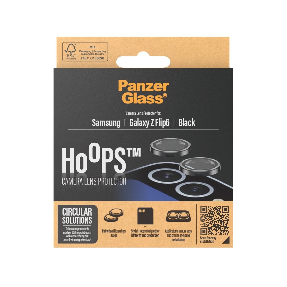 Samsung Galaxy Z Flip 6 Hoops Camera Lens Protector, Noir