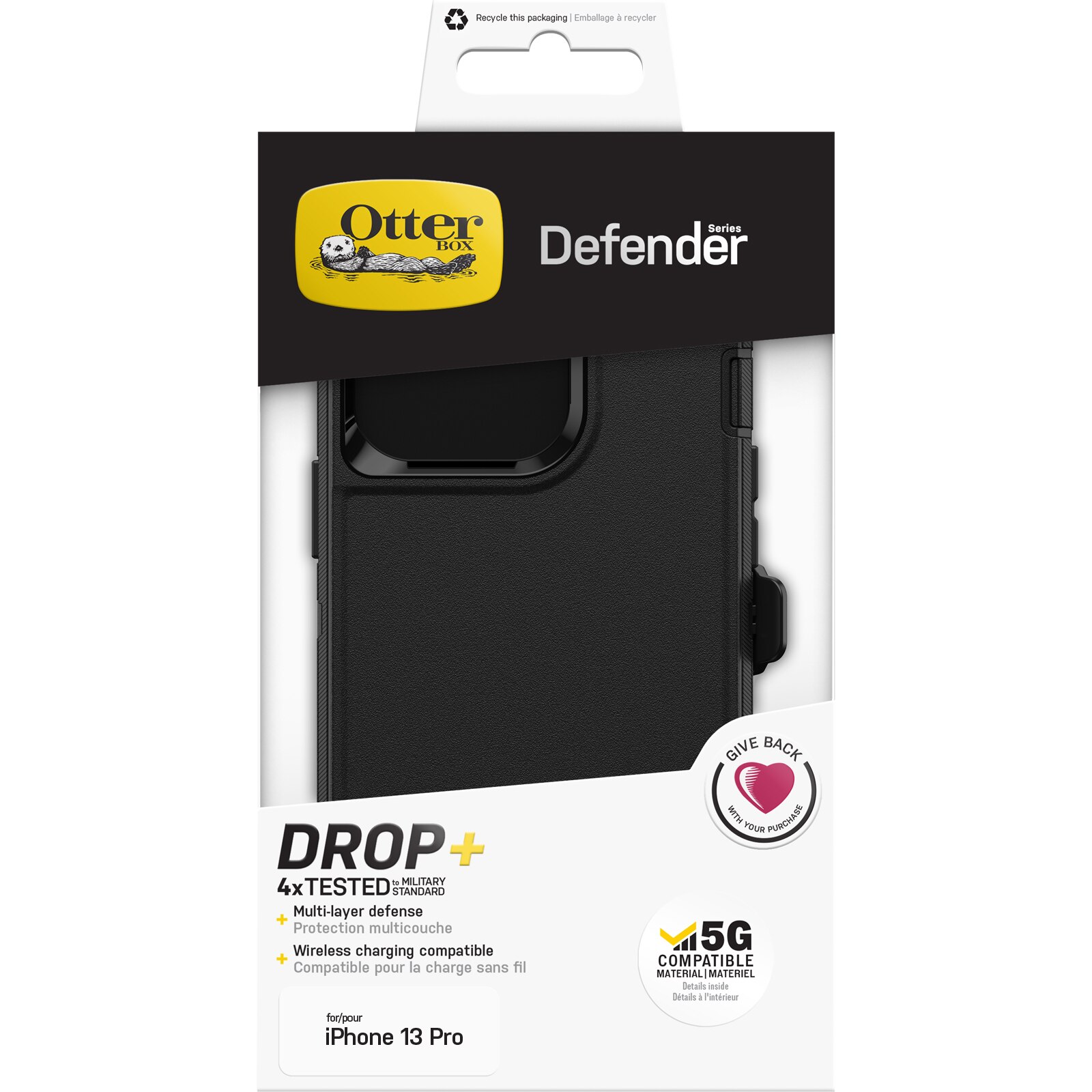 Coque Defender iPhone 13 Pro, Noir