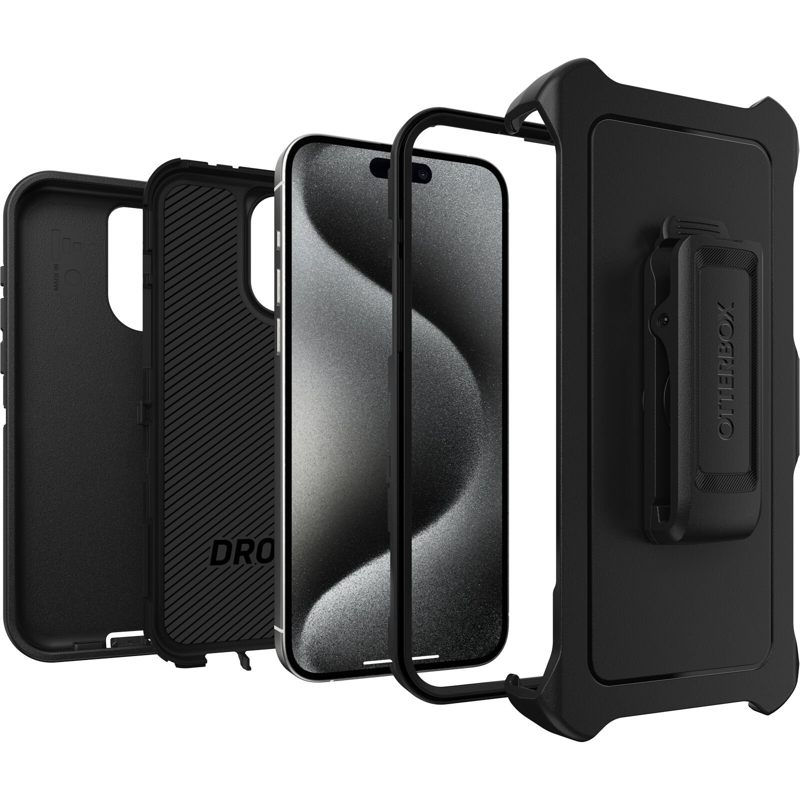 Coque Defender iPhone 15 Pro Max, noir