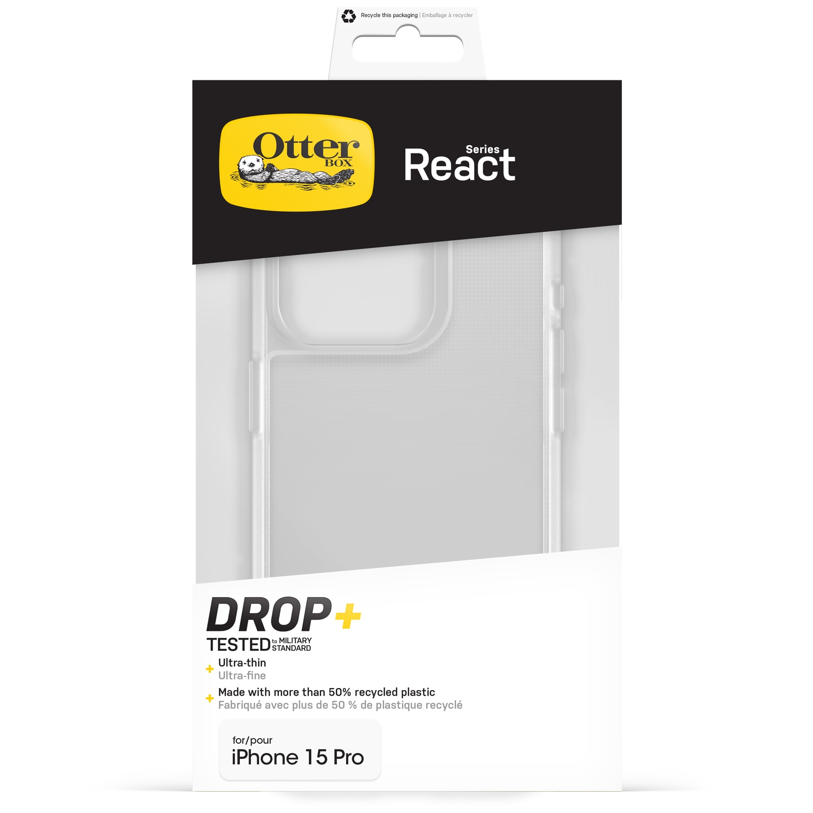 Coque React iPhone 15 Pro, Clear