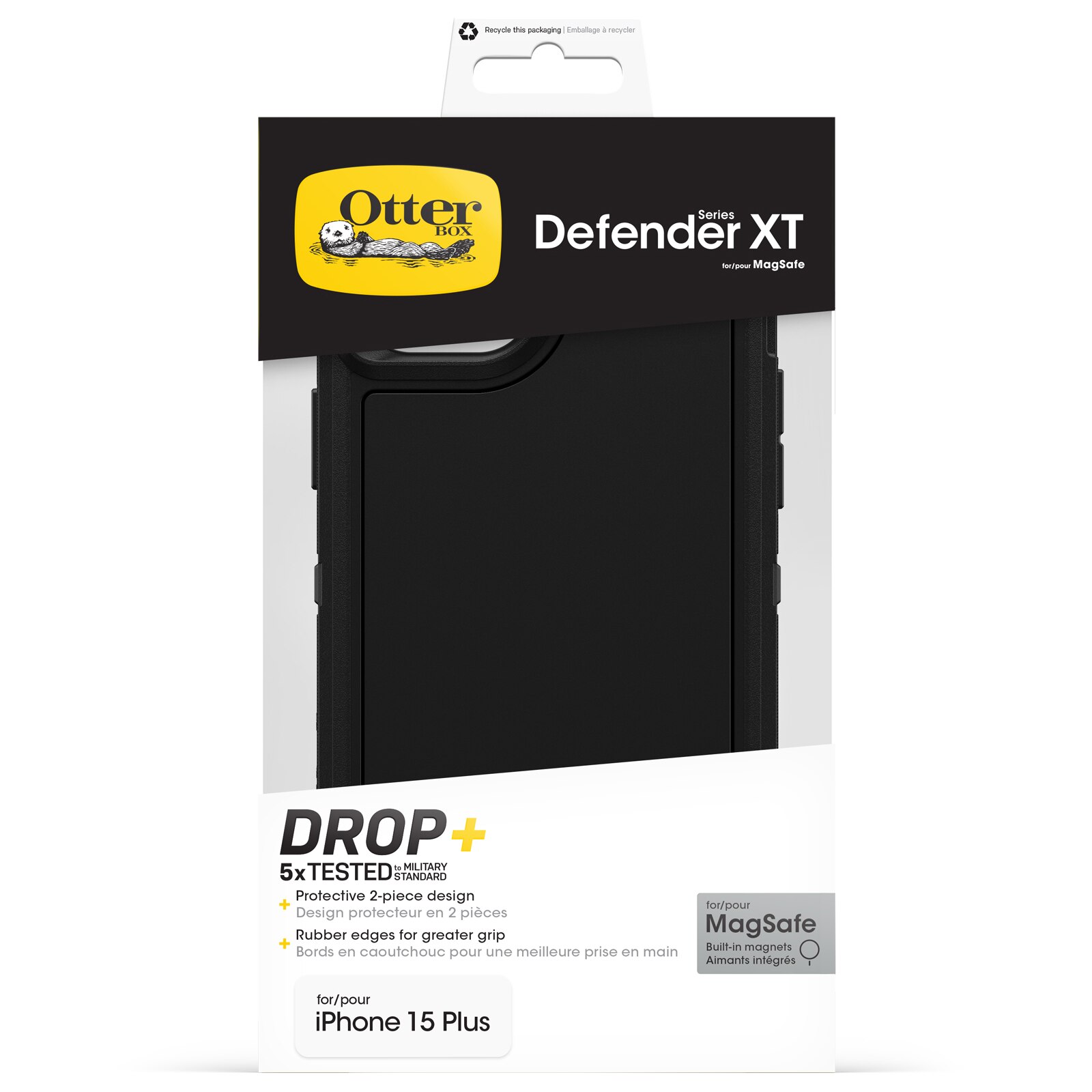 Coque Defender XT iPhone 15 Plus, noir