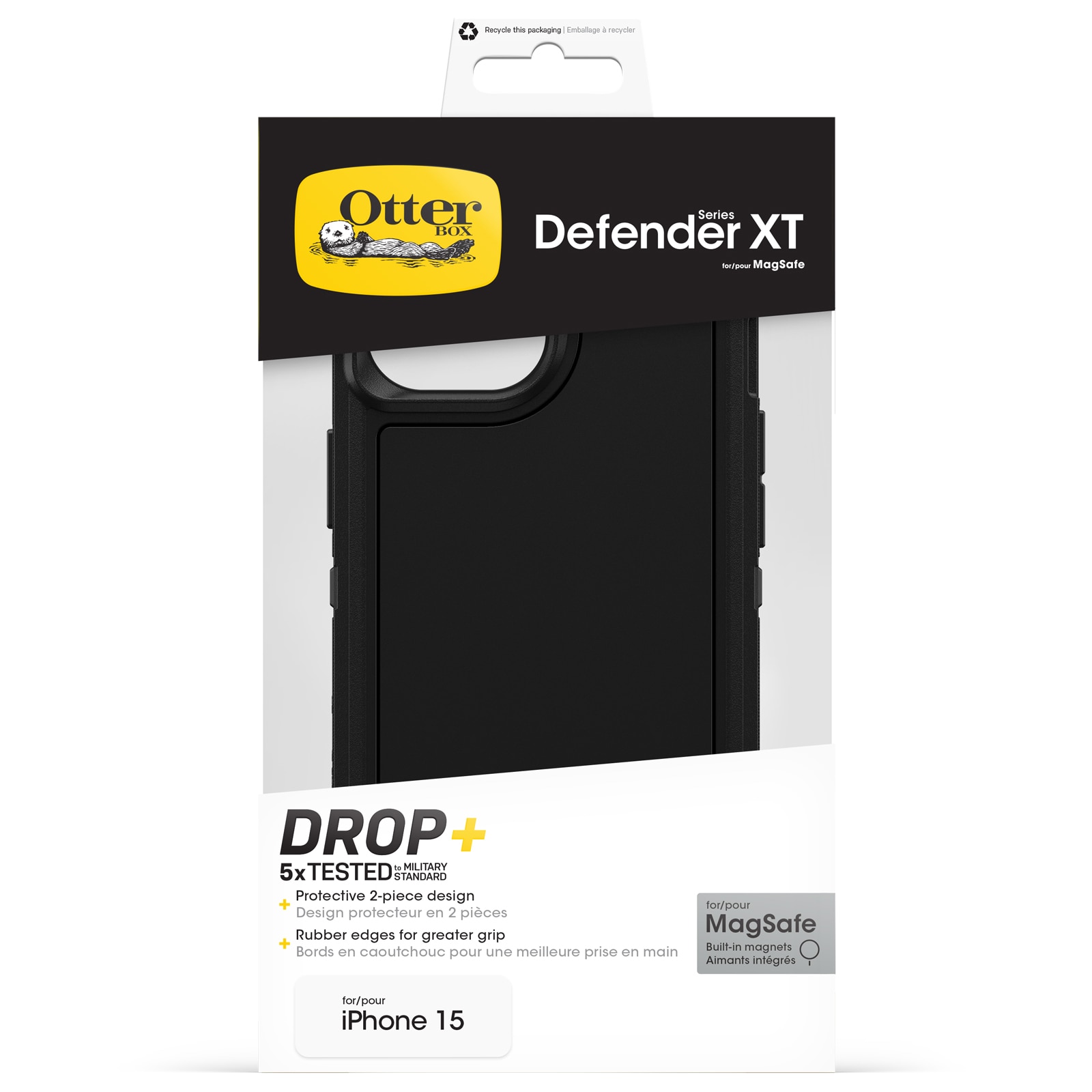 Coque Defender XT iPhone 15, noir