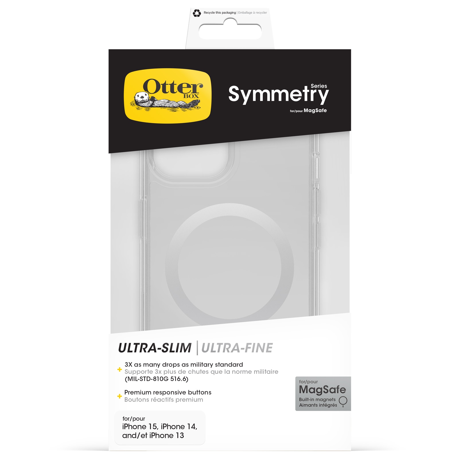 Coque Symmetry Plus MagSafe iPhone 15, Clear