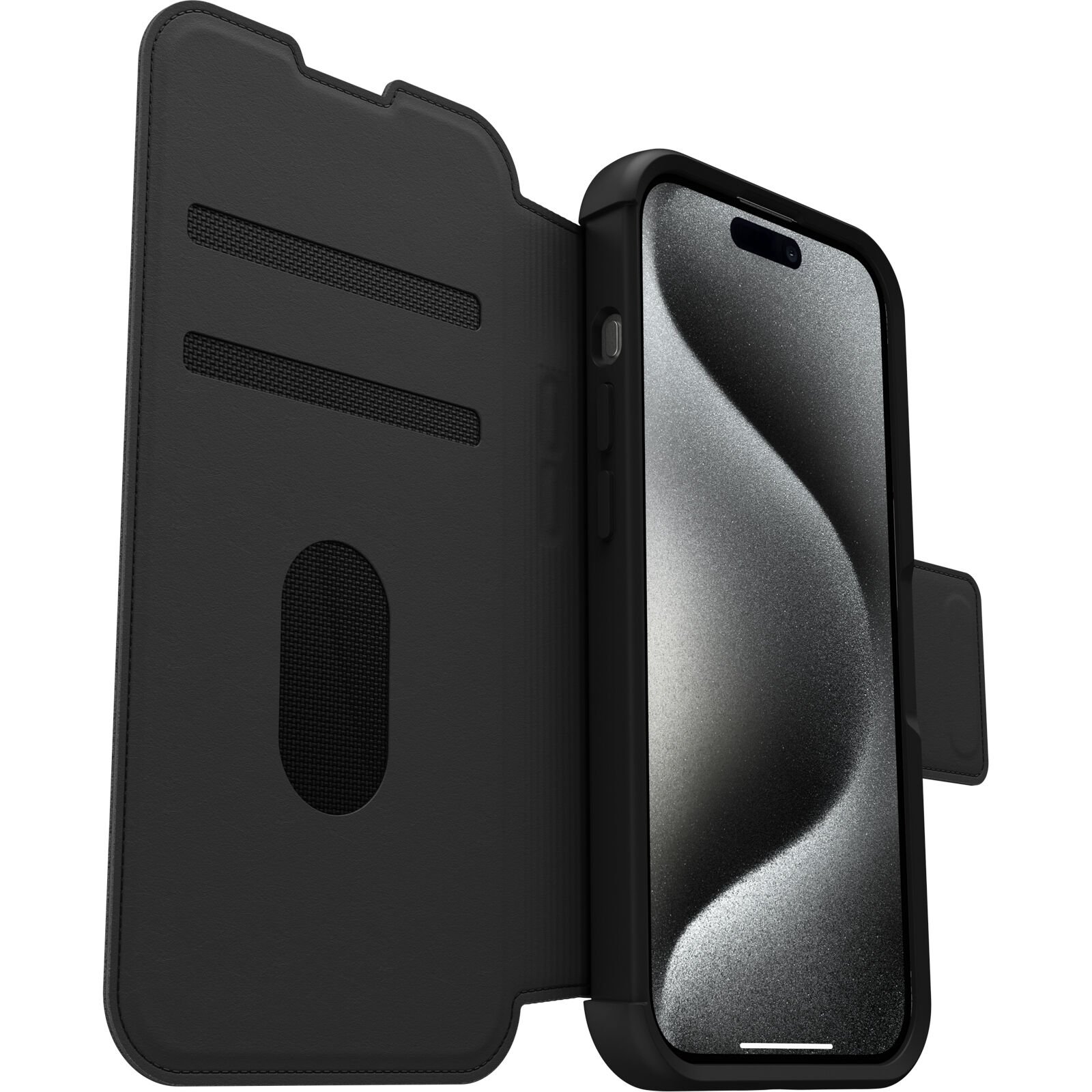 Coque Strada MagSafe iPhone 15 Pro, noir