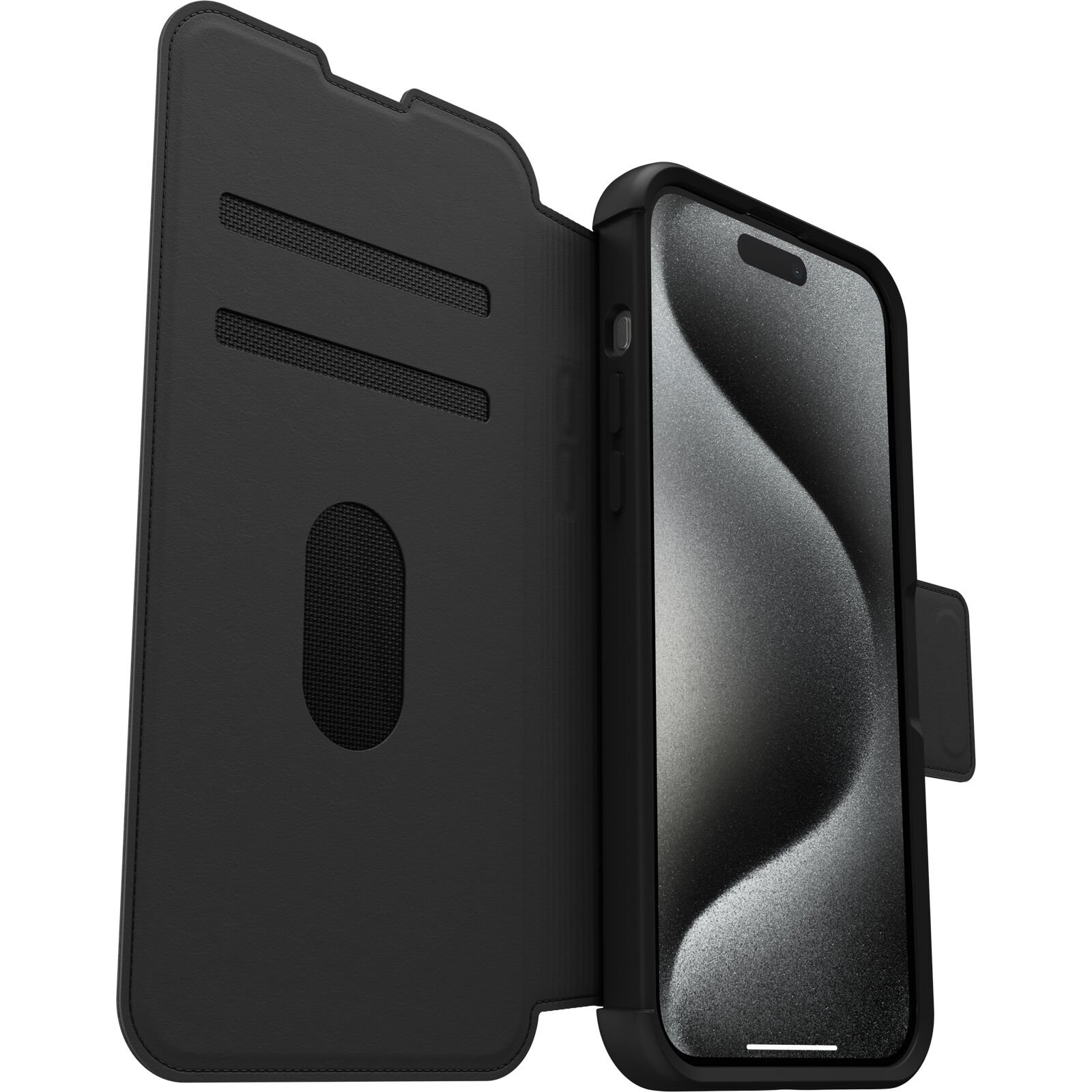 Coque Strada MagSafe iPhone 15 Pro Max, noir
