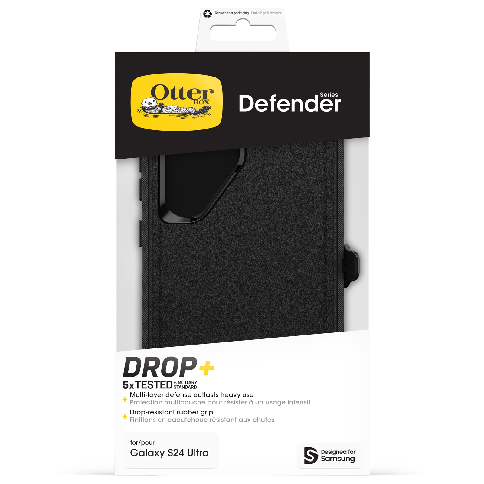 Coque Defender Samsung Galaxy S24 Ultra, noir