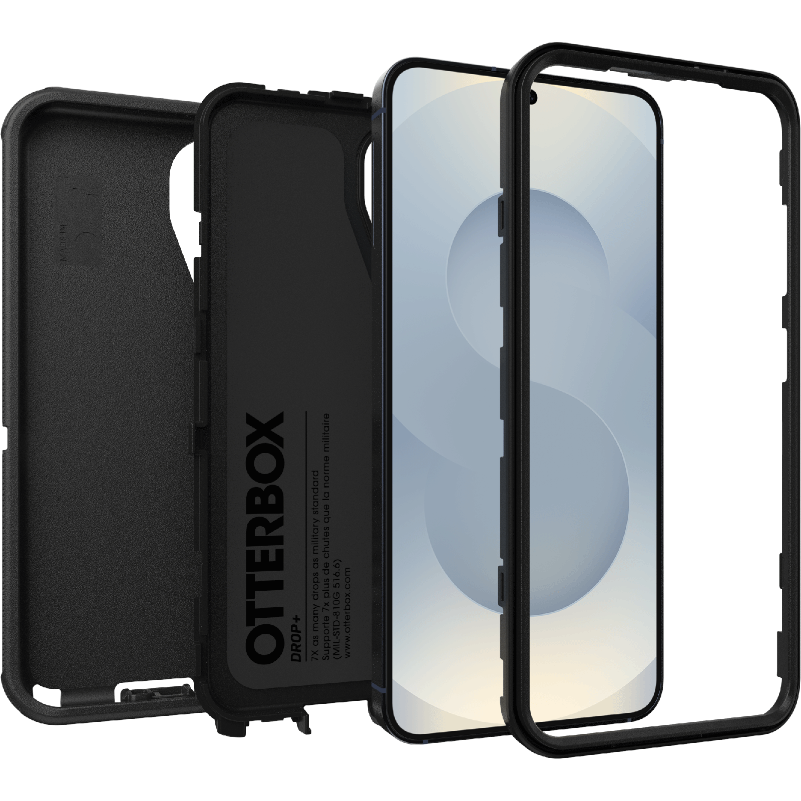 Coque Defender Samsung Galaxy S25, noir