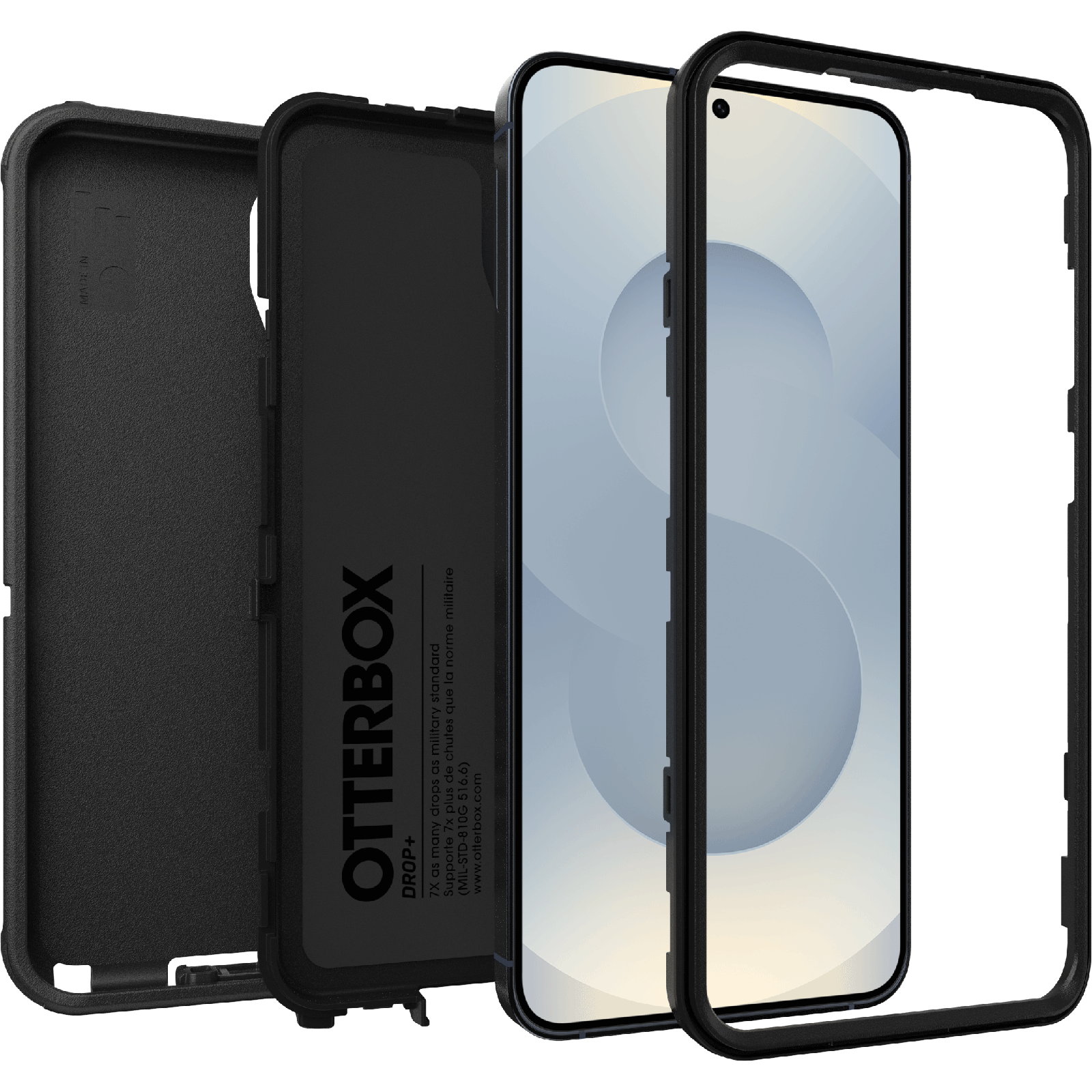 Coque Defender Samsung Galaxy S25 Plus, noir