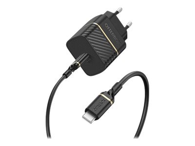 Chargeur mural  Fast Charge + câble USB-C 20W, noir