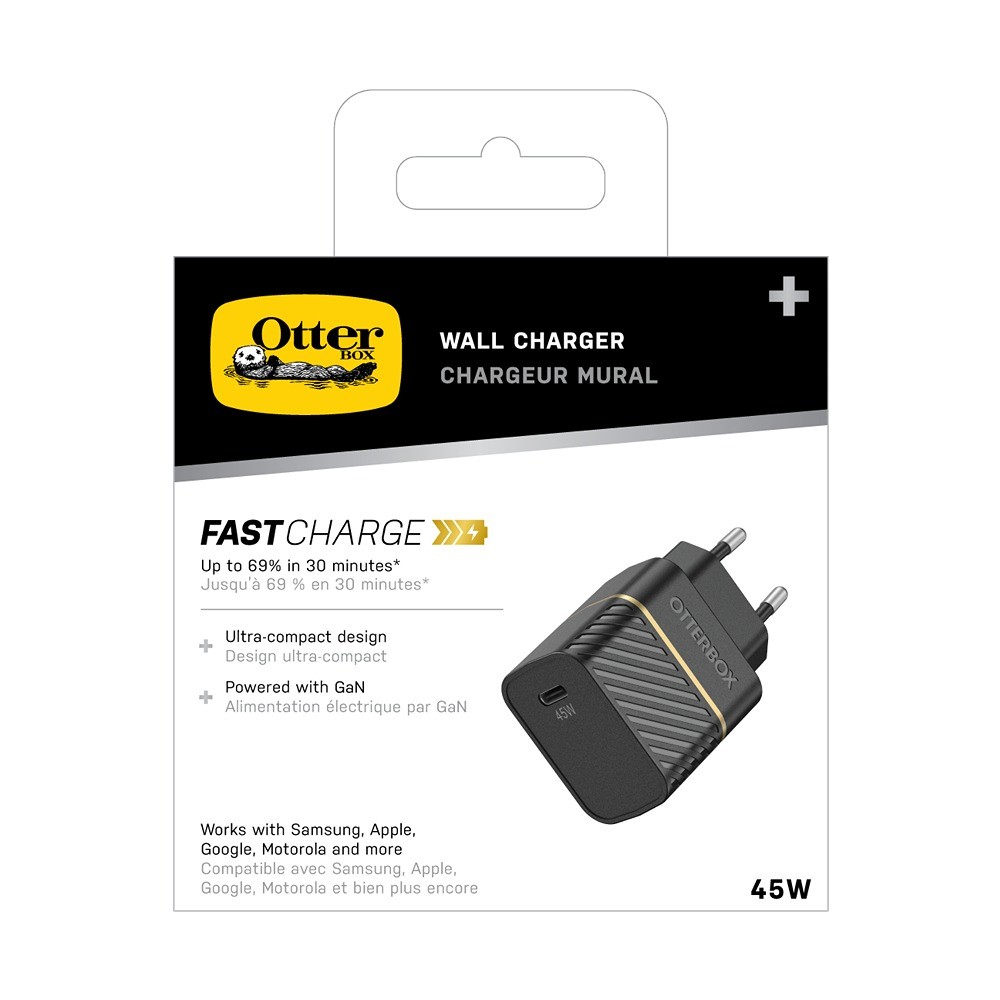 Chargeur 45W USB-C GaN PD, noir