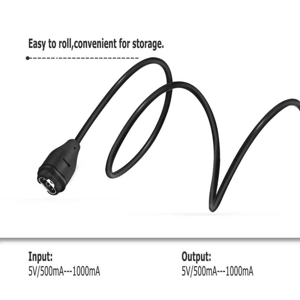 Câble de chargement 1m pour Garmin Approach S62, Noir