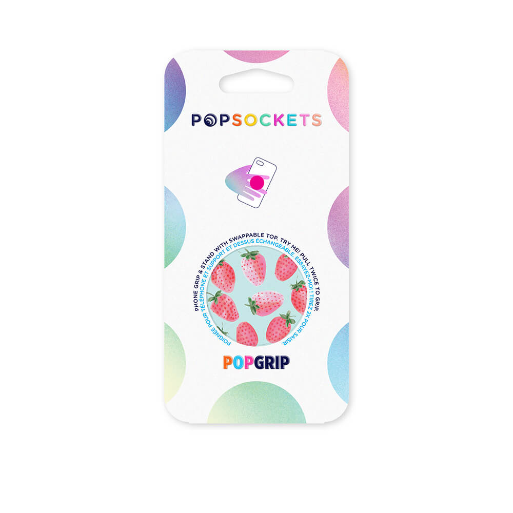 PopGrip Support et Grip pour Smartphone, Strawberry Rain