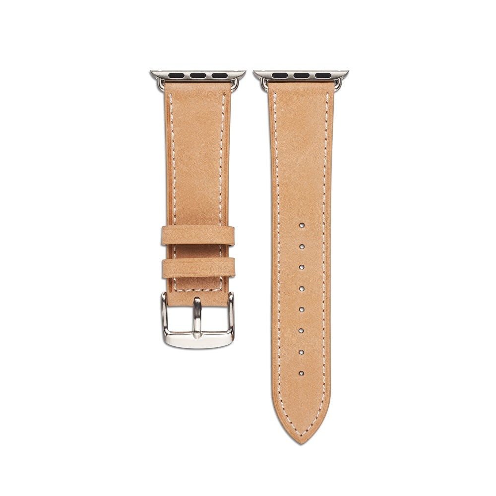 Bracelet en cuir Apple Watch Ultra 49mm, khaki