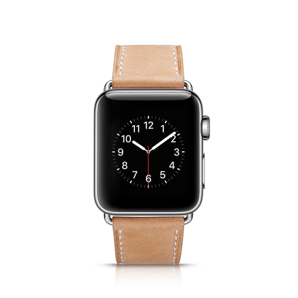Bracelet en cuir Apple Watch 41mm Series 9, khaki
