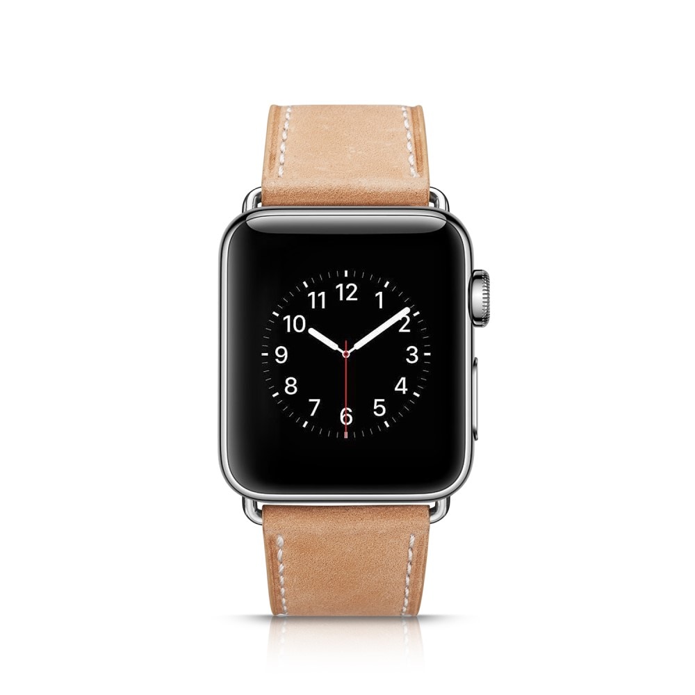 Bracelet en cuir Apple Watch 44mm, khaki