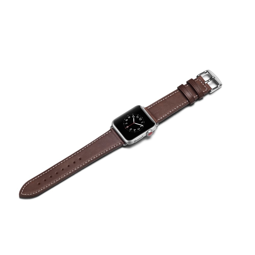 Bracelet en cuir Apple Watch 45mm Series 8 marron