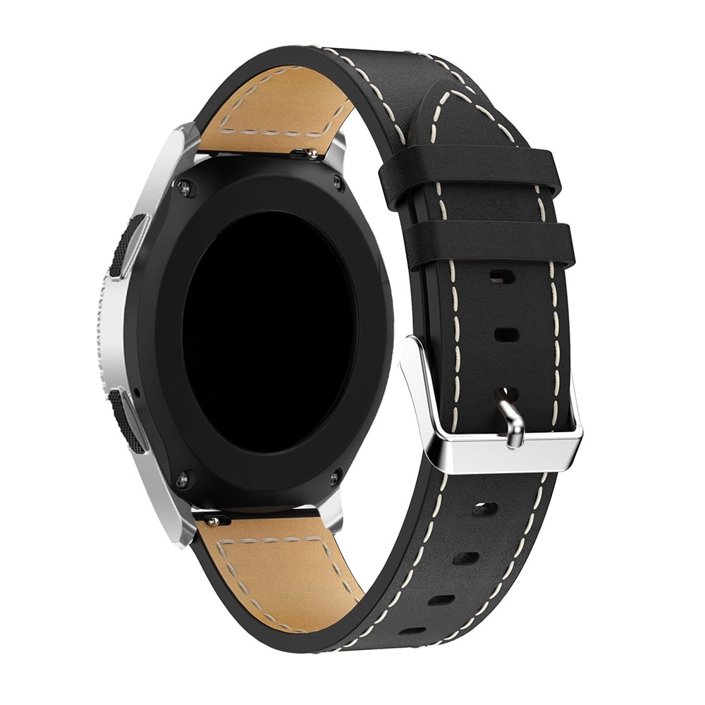 Bracelet en cuir Samsung Galaxy Watch 42mm/Watch Active Noir