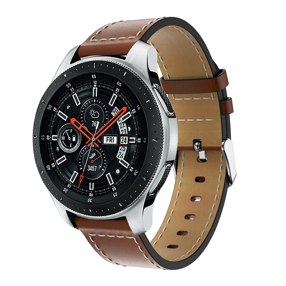 Bracelet en cuir Samsung Galaxy Watch 46mm, cognac