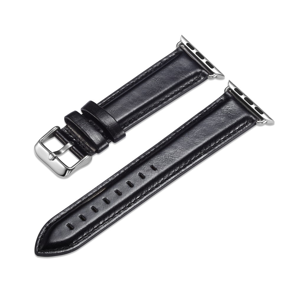 Bracelet en cuir Premium Apple Watch Ultra 49mm, noir