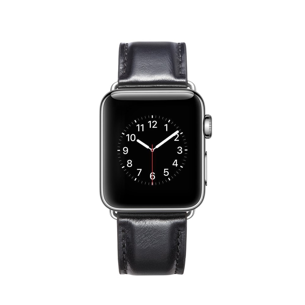 Bracelet en cuir Premium Apple Watch Ultra 49mm, noir
