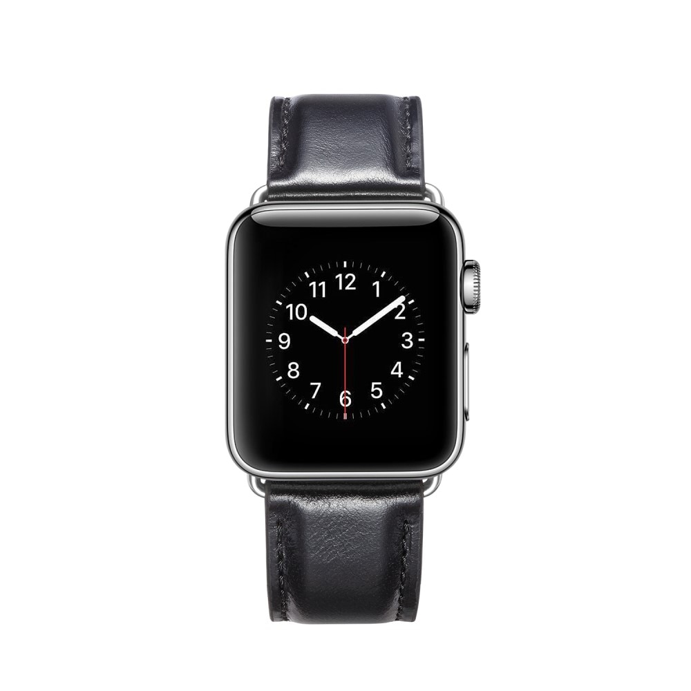 Bracelet en cuir Premium Apple Watch Ultra 2 49mm, noir