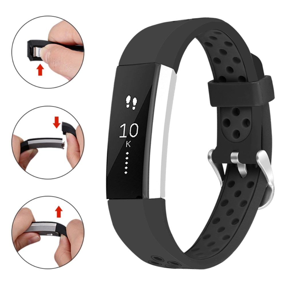 Bracelet en silicone pour Fitbit Alta HR/Alta, Noir